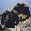 3D All Over Print Black Royal Hoodie