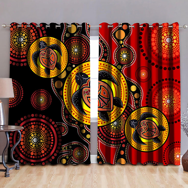 Awesome hoodie - Aboriginal Indigenous Turtles Painting Art Thermal Printed 3D Grommet Window Curtains THC015