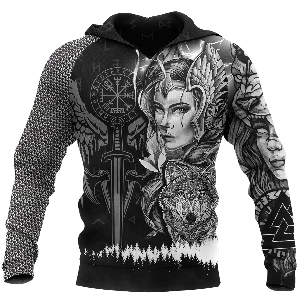 Awesome hoodie 3d all print Valkyrie Wolf for Men and Women, T-Shirt, Zip Hoodies, Sweatshirt NQ319