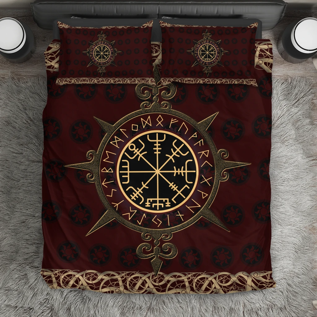 Awesome Hoodied 3D all over print Viking Bedding Set, Vegvisir Bedding Sets NQBS0022