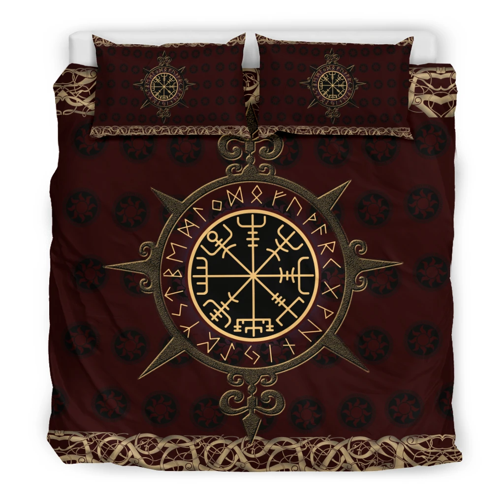 Awesome Hoodied 3D all over print Viking Bedding Set, Vegvisir Bedding Sets NQBS0022