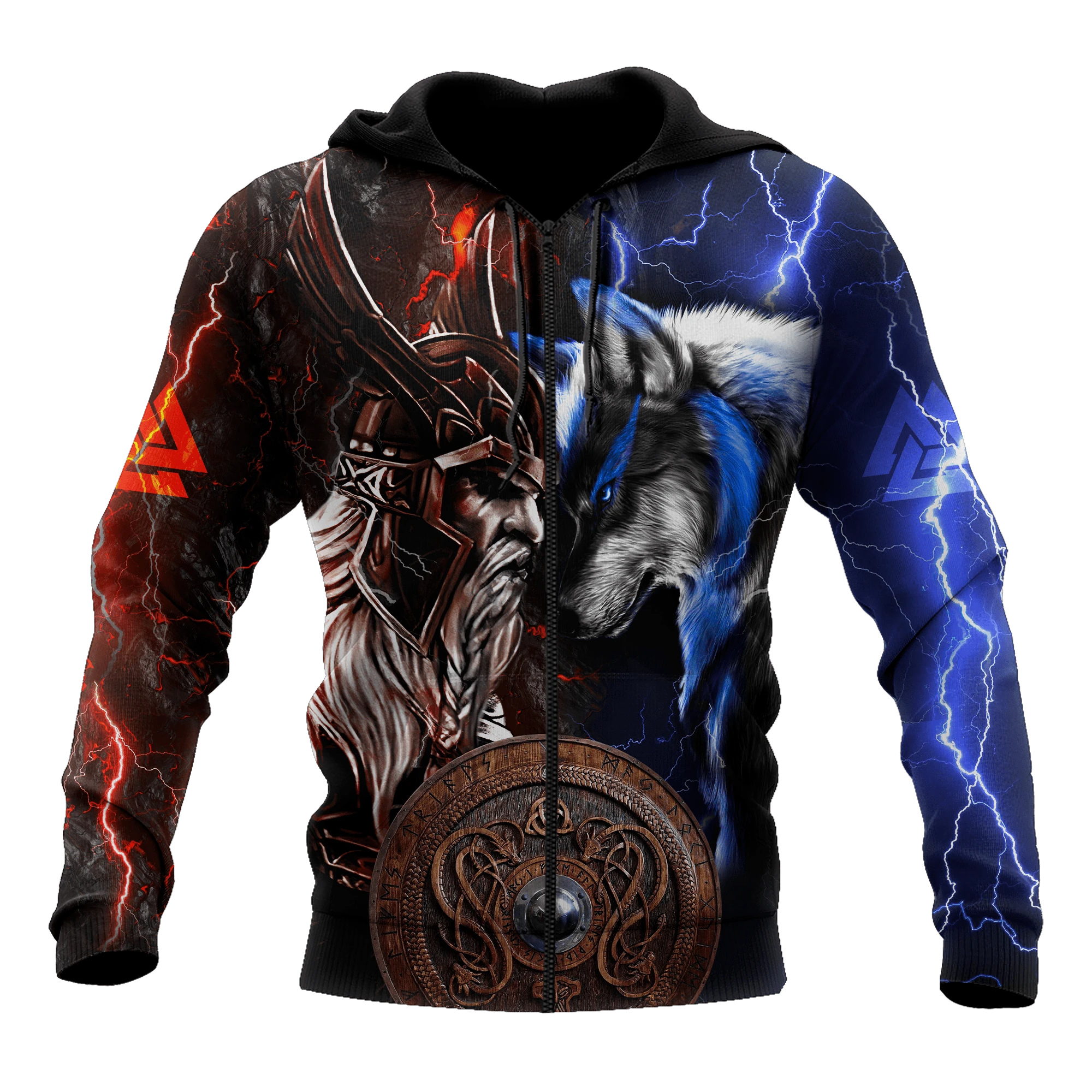 Awesome hoodie 3d all print Viking - Odin and Wolf for Men and Women, T-Shirt, Zip Hoodies, Sweatshirt NQ185