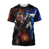 Awesome hoodie 3d all print Viking - Ragnar and Wolf for Men and Women, T-Shirt, Zip Hoodies, Sweatshirt NQ186