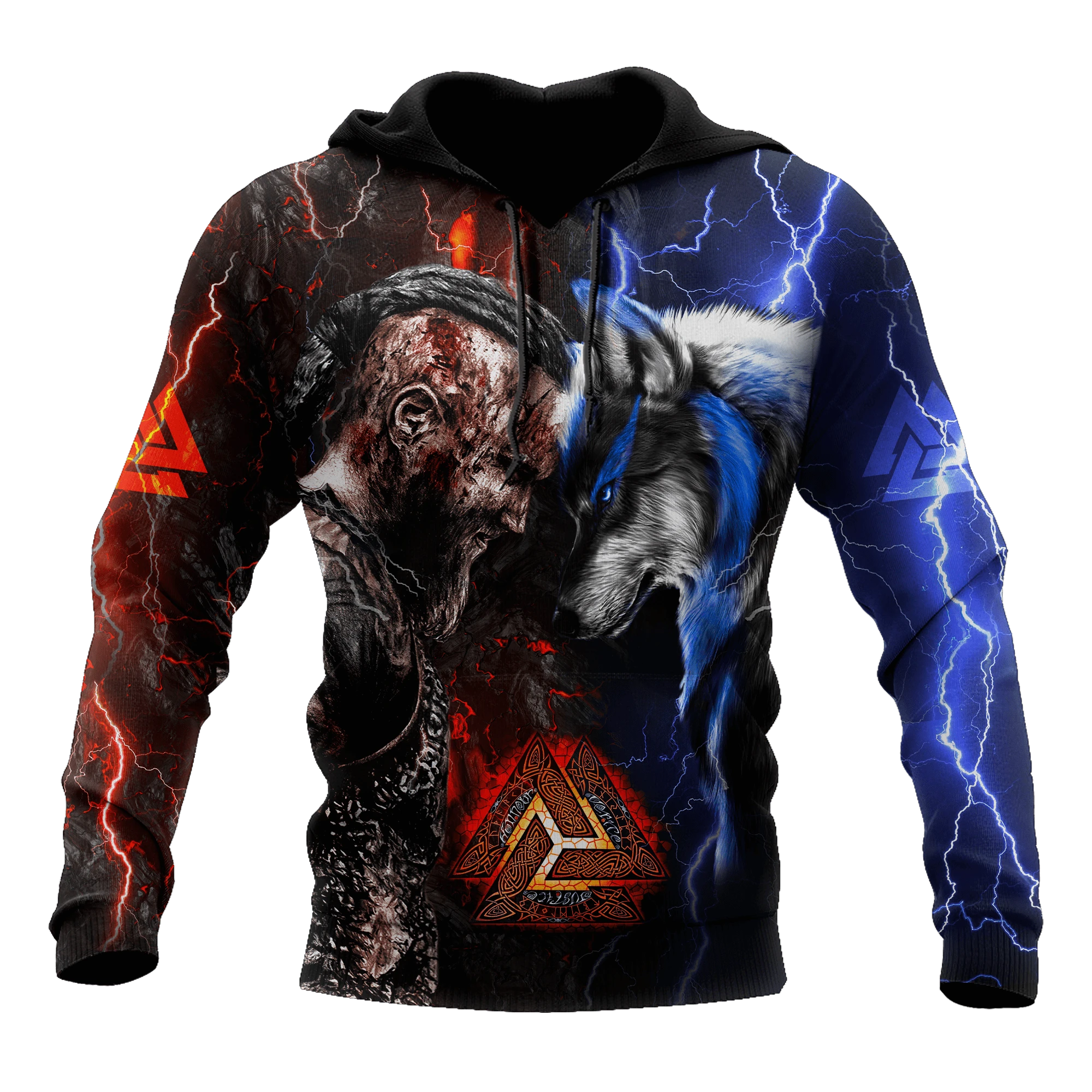 Awesome hoodie 3d all print Viking - Ragnar and Wolf for Men and Women, T-Shirt, Zip Hoodies, Sweatshirt NQ186