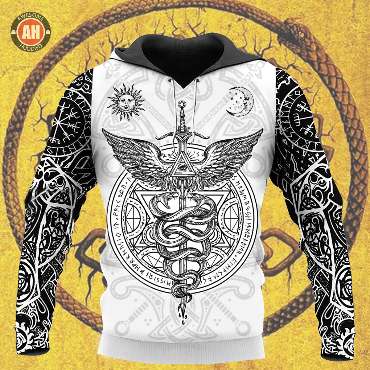 Awesome hoodie 3d all print Vikings Tatoo for Men and Women, Zip Hoodies NQ0081