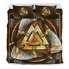 Awesome Hoodied 3D all over print Viking Bedding Set, Odin&#39;s Raven Skull Valknut Helm Bedding Sets NQBS0017