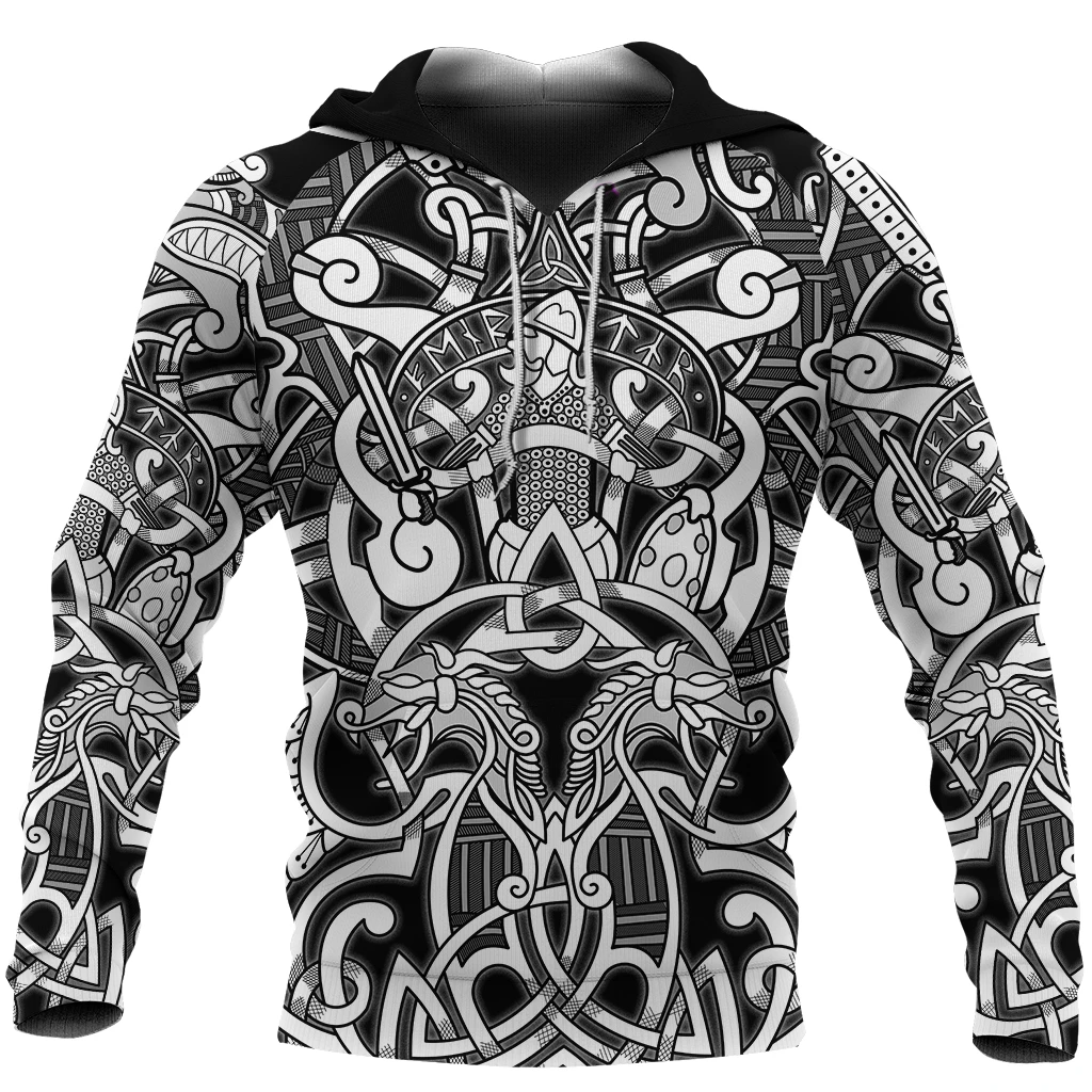 Awesome hoodie 3d all print Viking Hoodie, Fenrir and Tyr Tattoo for Men and Women NQ0049