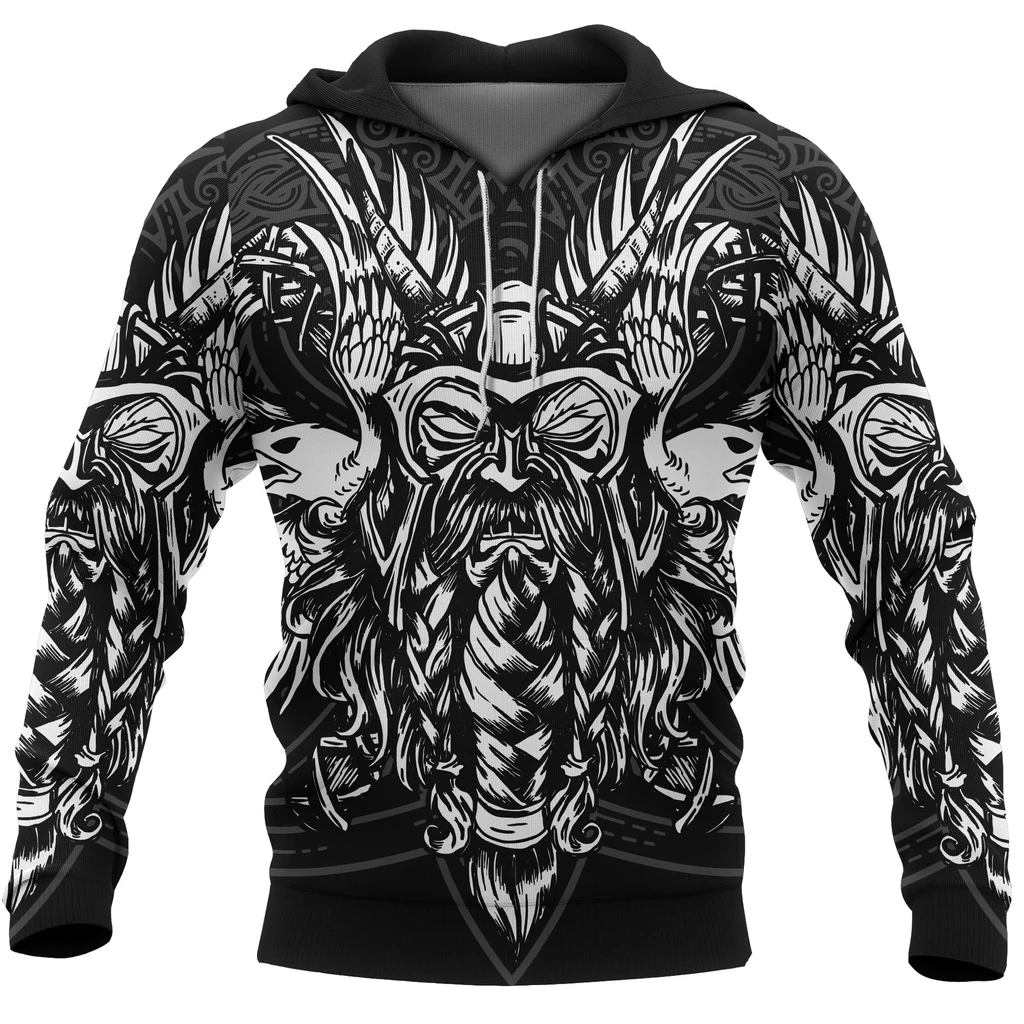 Awesome hoodie 3d all print Viking Hoodie, Odin Norse Mythology Raven's for Men and Women NQ0048