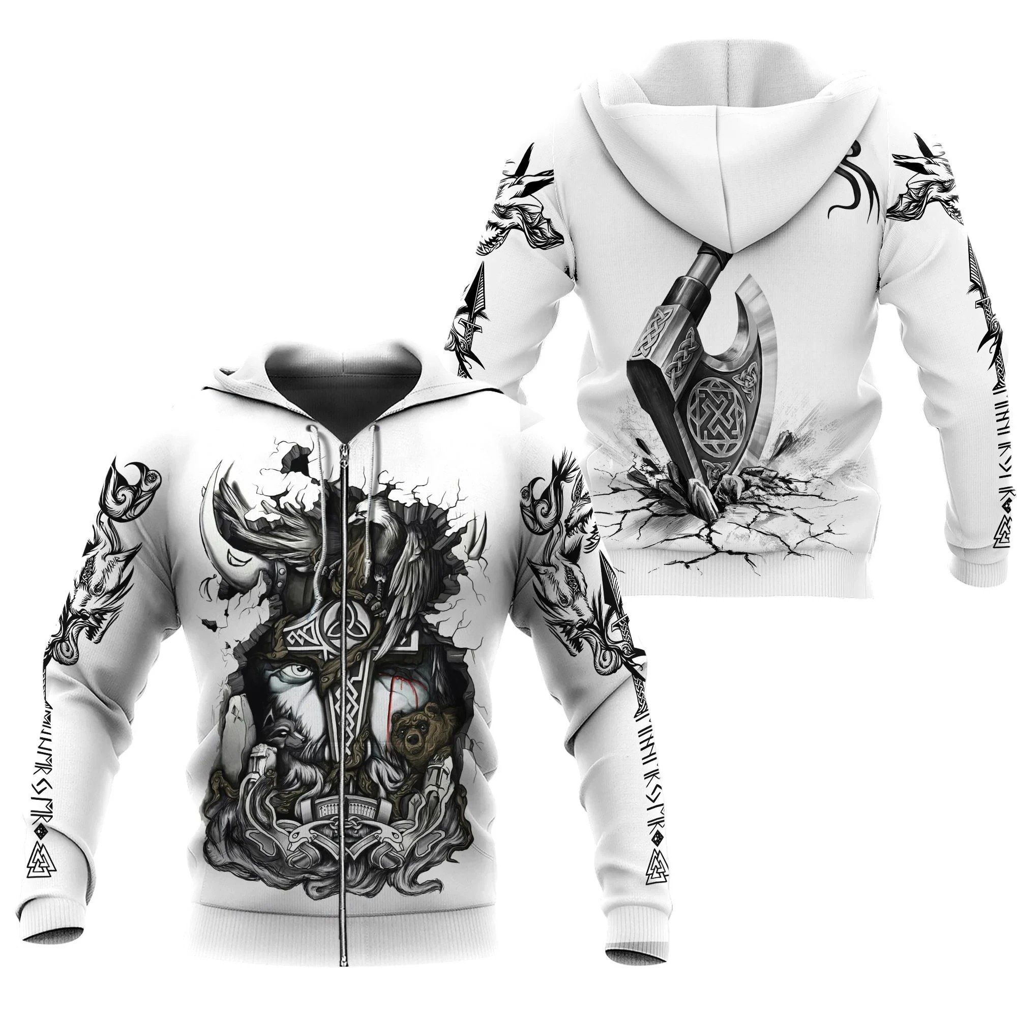 Awesome hoodie 3d all print Viking Odin for Men and Women, T-Shirt, Zip Hoodies, Sweatshirt NQ187