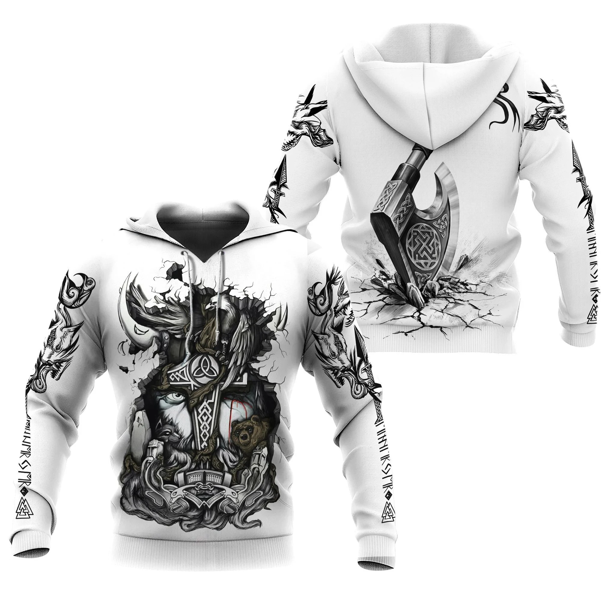 Awesome hoodie 3d all print Viking Odin for Men and Women, T-Shirt, Zip Hoodies, Sweatshirt NQ187