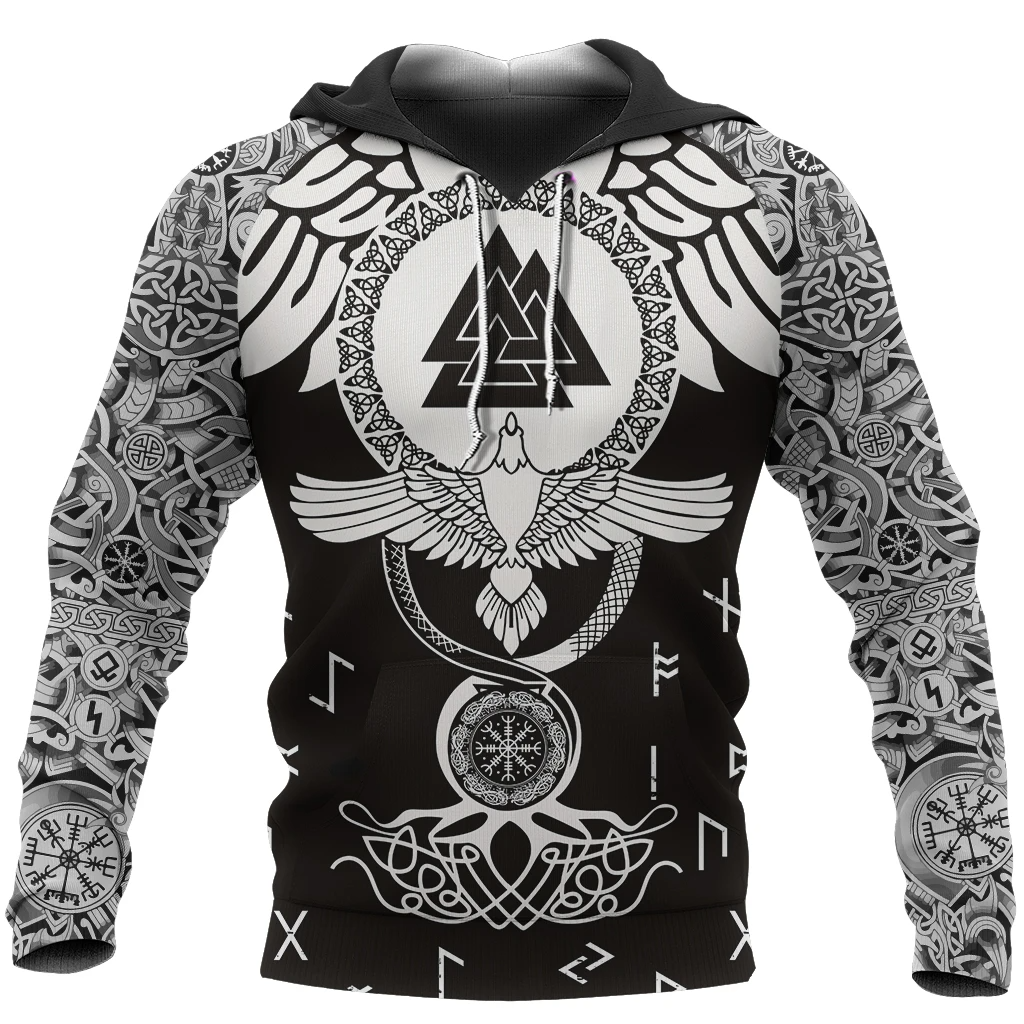 Awesome hoodie 3d all print Viking Pullover Hoodie, Flying Tattoo And Valknut for Men and Women NQ0038