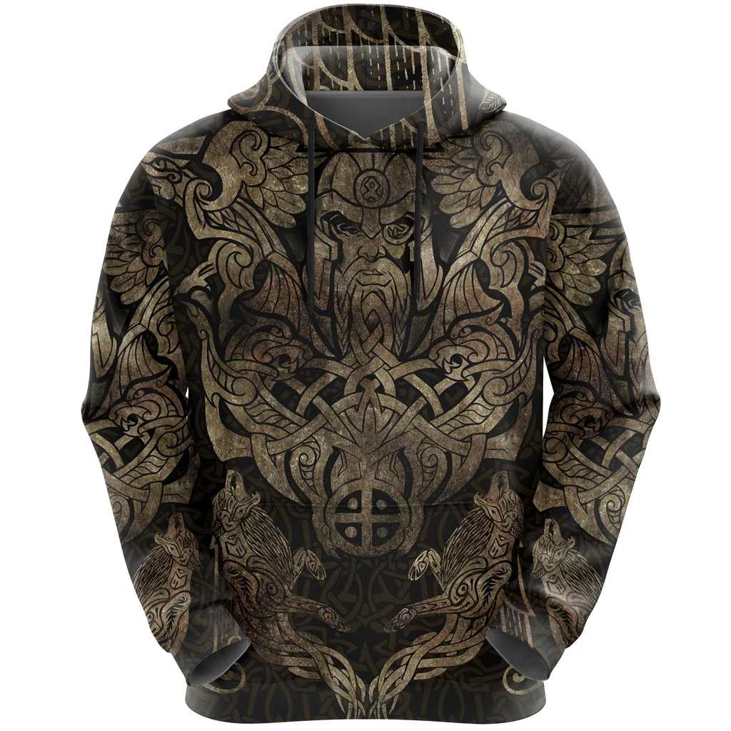 Awesome hoodie 3d all print Viking Pullover Hoodie, Odin Fenrir Skoll And Hati for Men and Women NQ0050