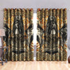 Awesome hoodied Viking Raven Printed 3D Grommet Window Curtains NQC0035