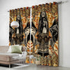 Awesome hoodied Viking Raven Printed 3D Grommet Window Curtains NQC0035