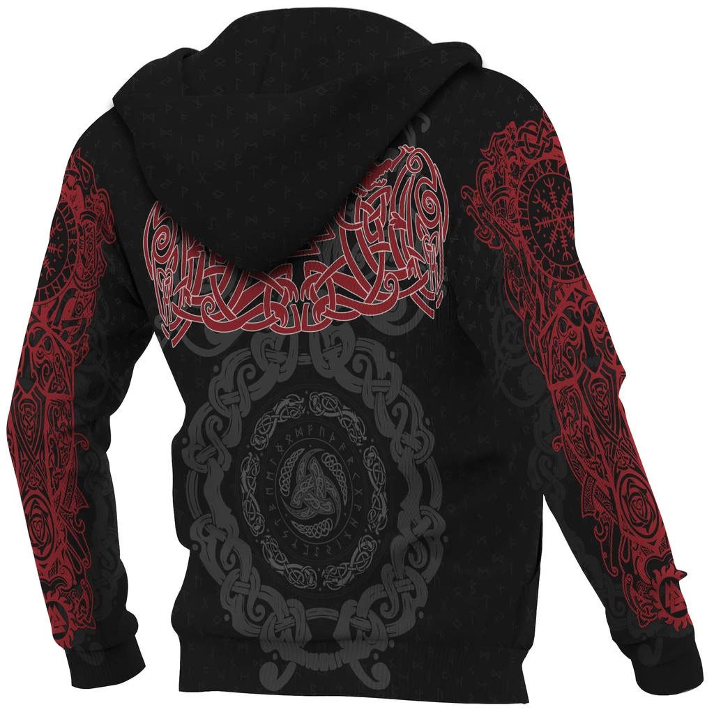Awesome hoodie 3d all print Viking Hoodie, Mjolnir Valknut Fenrir Skoll And Hati Tattoo for Men and Women NQ0046