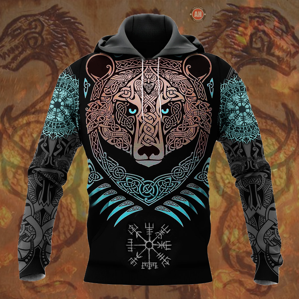 Awesome hoodie 3d all print Viking Bear Hoodie for Men and Women, T-Shirt, Zip Hoodies, Sweatshirt NQ151