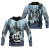 Awesome hoodie 3d all print Vikings Raven &amp; Skull- Electric Blue for Men and Women, T-Shirt, Zip Hoodies, Sweatshirt NQ419