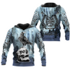Awesome hoodie 3d all print Vikings Raven &amp; Skull- Electric Blue for Men and Women, T-Shirt, Zip Hoodies, Sweatshirt NQ419