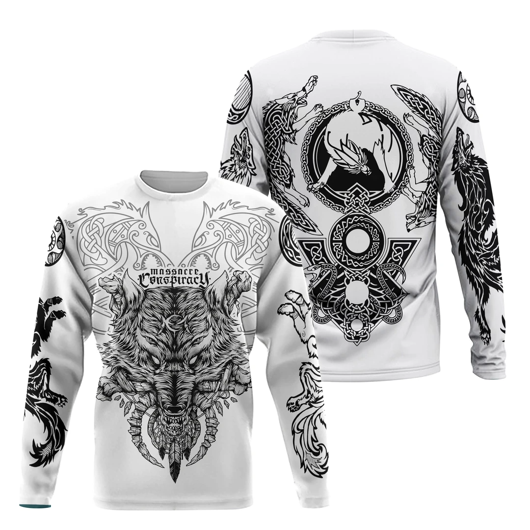 Awesome hoodie 3d all print Vikings Wolves- Black & White for Men and Women, T-Shirt, Zip Hoodies, Sweatshirt NQ420