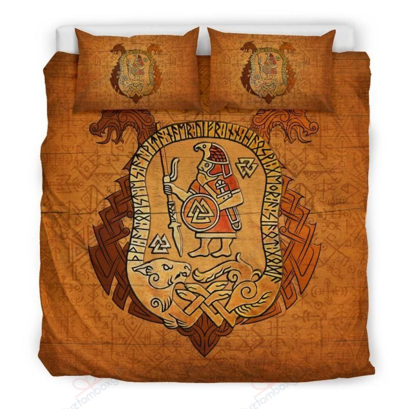 Awesome Hoodied 3D all over print Viking Bedding Set, Warrior Valknut Bedding Sets NQBS0025