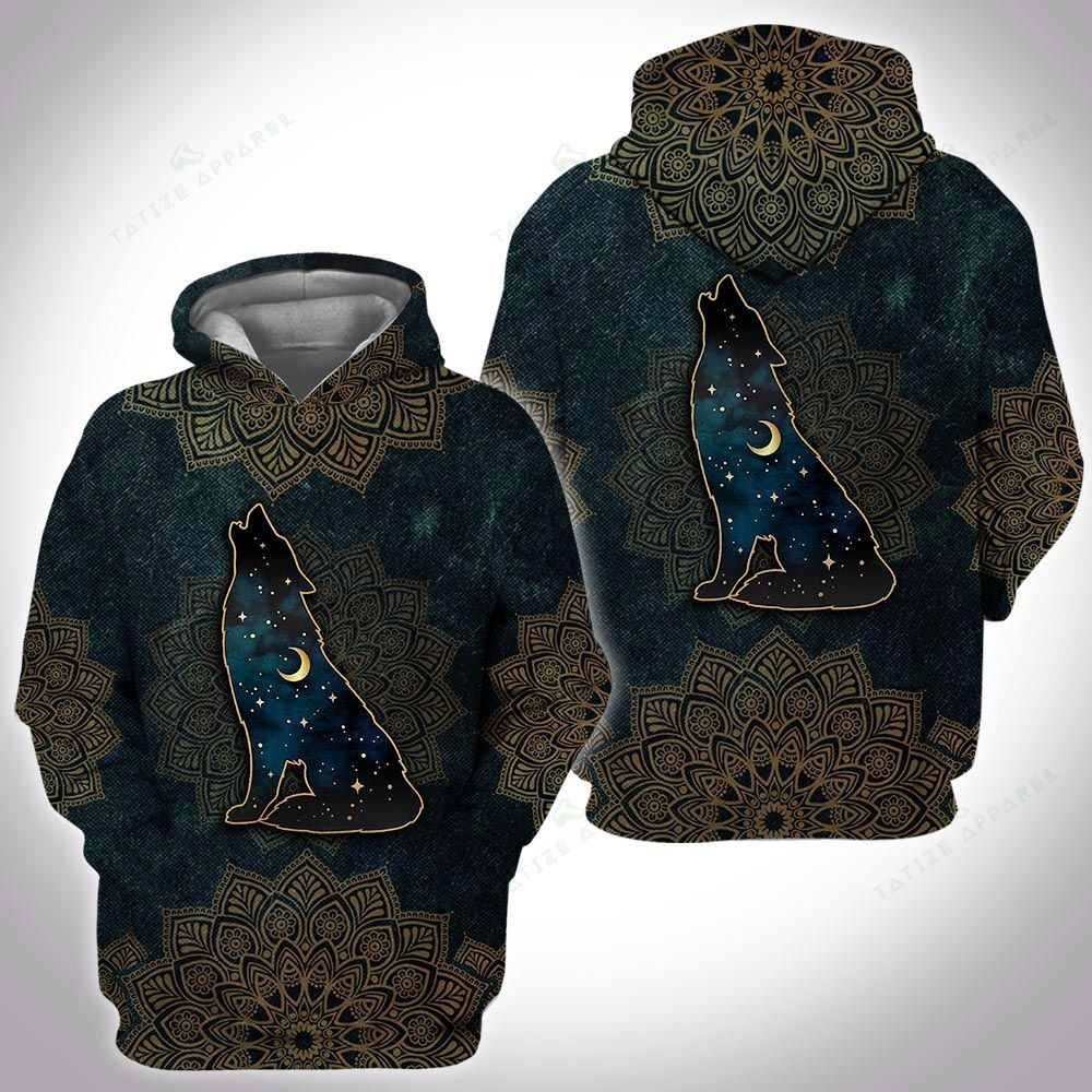 Awesome hoodie 3d all print Wolf Moon for Men and Women, T-Shirt, Zip Hoodies, Sweatshirt NQ402