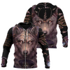 Awesome hoodie 3d all print Wizard Brown Wolf With Red Eyes Hoodie for Men and Women, T-shirt, Zip Hoodies, Sweatshirt NQ257