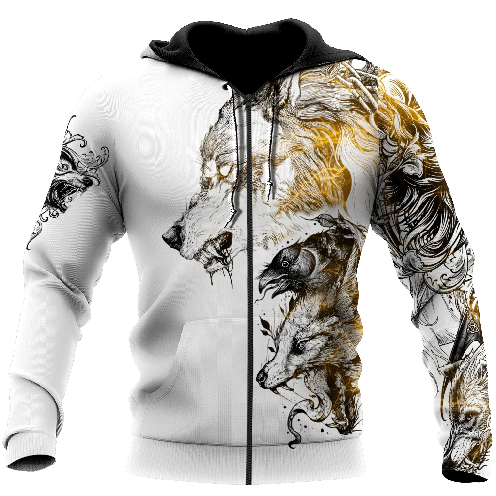 Awesome hoodie 3d all print 3D Wolf Tattoo for Men and Women, T-Shirt, Zip Hoodies, Sweatshirt NQ135