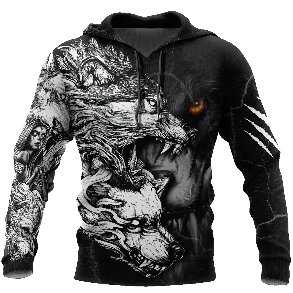 Awesome hoodie 3d all print Wolf Tattoo for Men and Women, T-Shirt, Zip Hoodies, Sweatshirt NQ0097