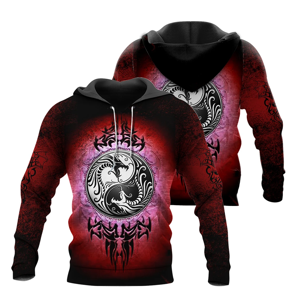 Awesome hoodie 3d all print Yin & Yang Dragon for Men and Women, T-Shirt, Zip Hoodies, Sweatshirt NQ343