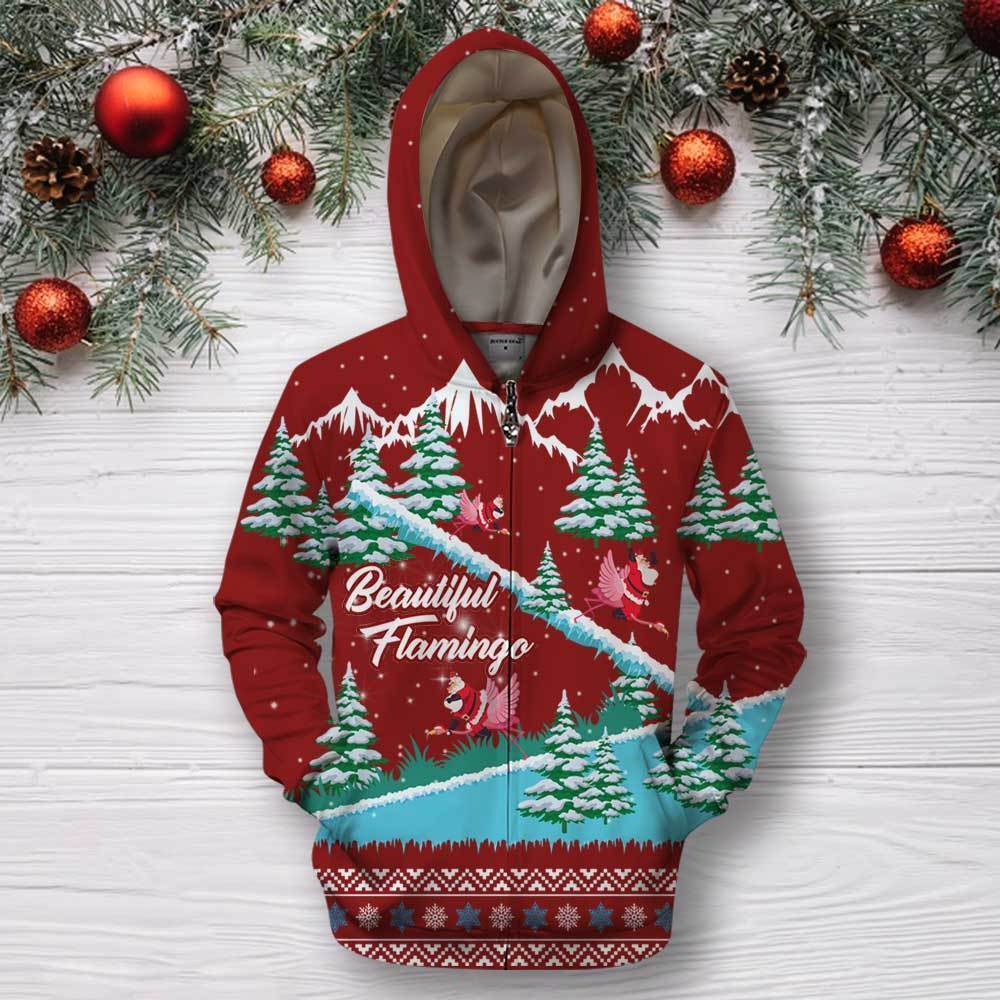 Awesome Hoodie Flamingo Christmas for Men and Women HBC326