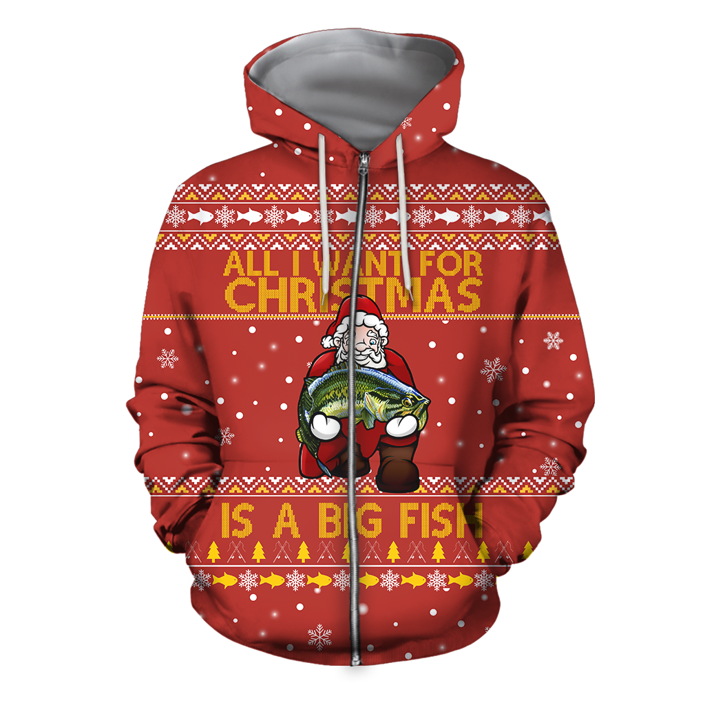 Awesome Hoodie I Want For Christmas is a Big Fish for Men and Women HBC336