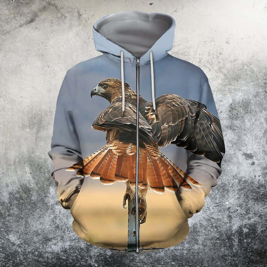 3D All Over Printed Red Tail Hawk Clothes