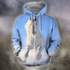 3D All Over Print White Horse Blue Sky Shirts