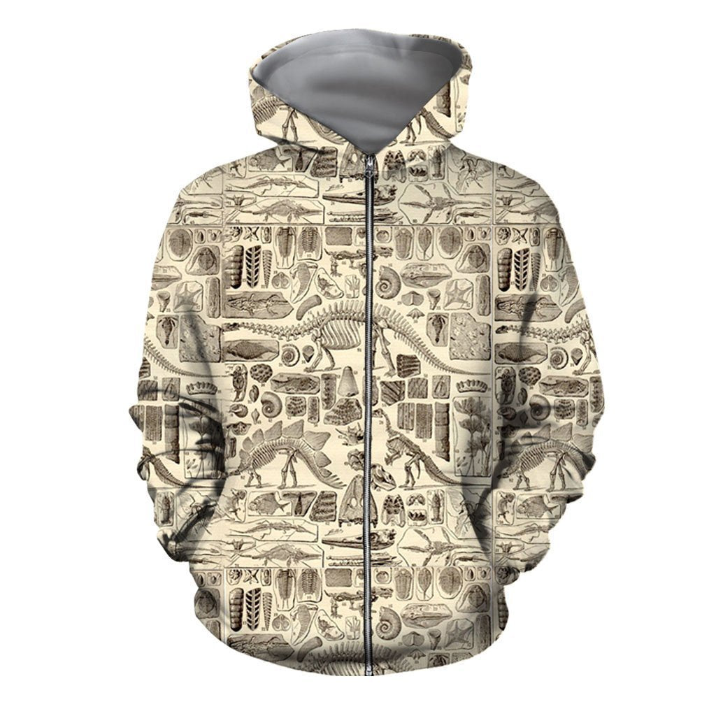 Awesome Hoodie Printed Dinosaur Fossils for Men and Women HBC243