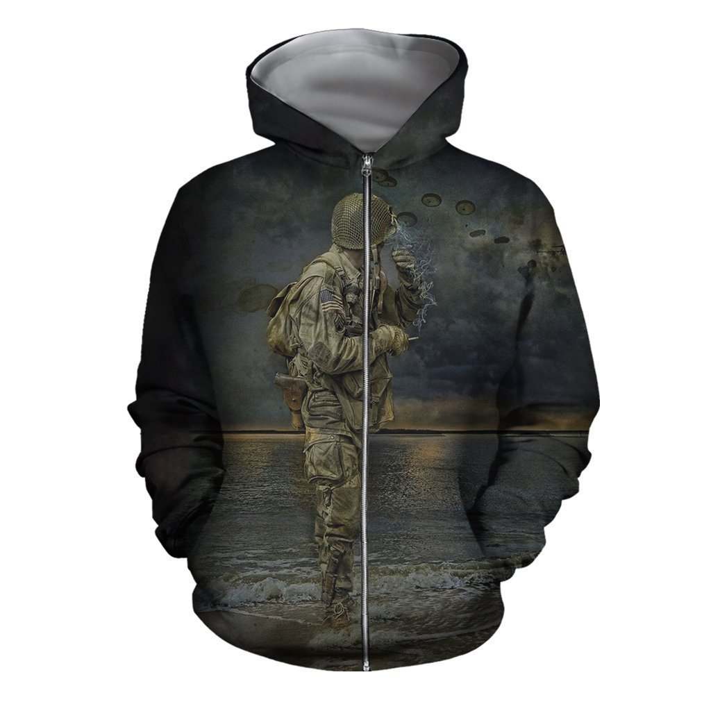 Army- Paratrooper Man Standing On The Shore