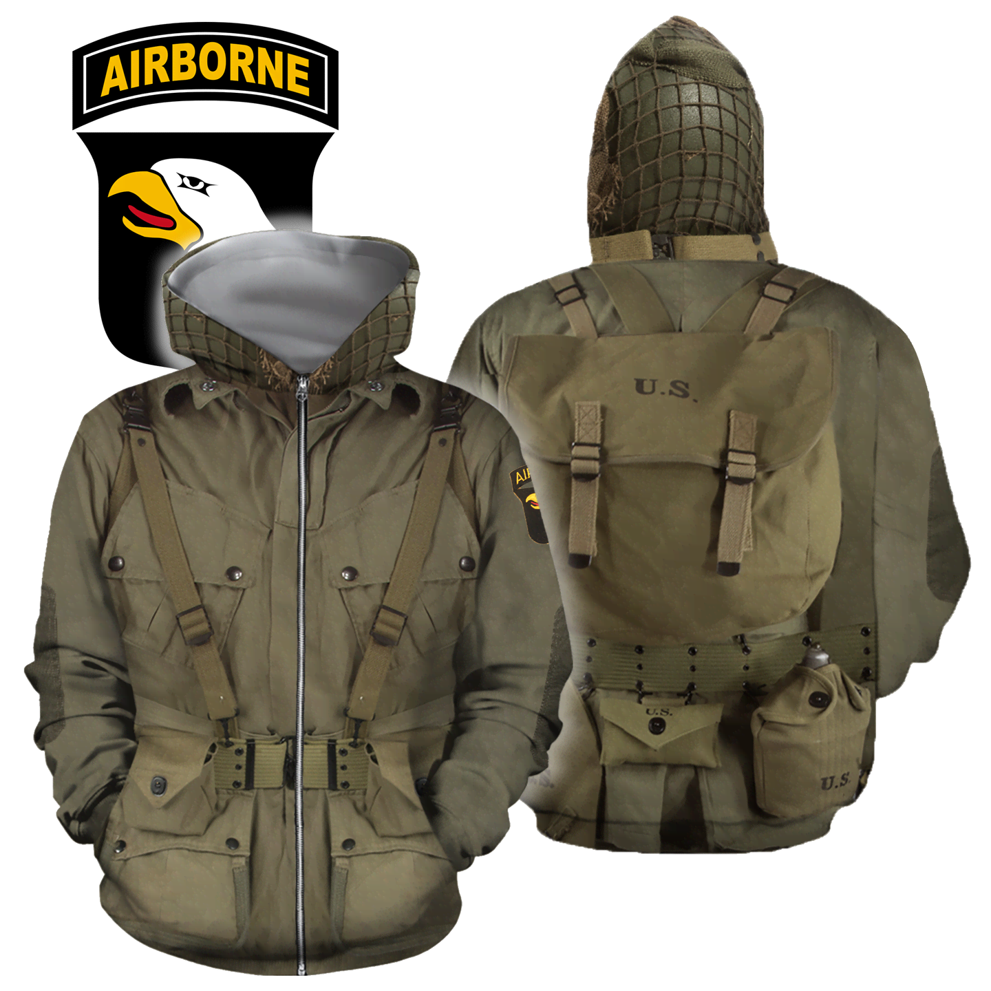 3D All Over Printed WW2 Paratroopers Uniform