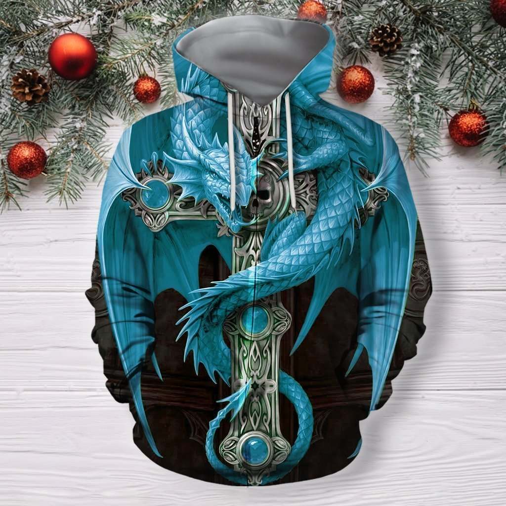 3D AOP Blue Dragon Shirt