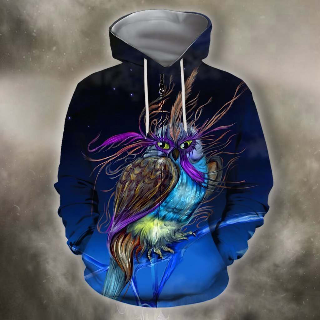 3D All Over Print Fantasy Owl Shirts