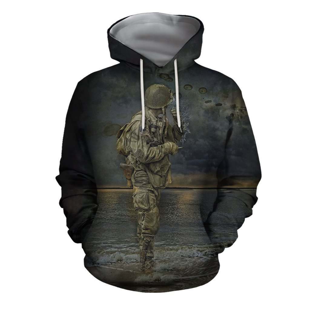 Army- Paratrooper Man Standing On The Shore