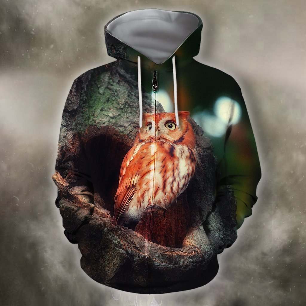3D All Over Print Red Owl Shirts