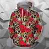 3D All Over Print Roses And Skulls Shirts