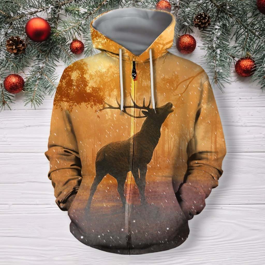 3D All Over Print Deer On Autumn Shirts