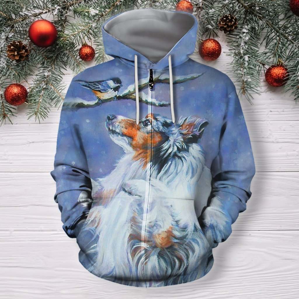 3D All Over Print Shelties Blue Merle Dog Hoodie