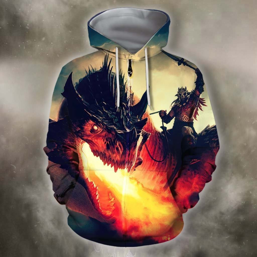 3D All Over Printing Dragon Rider Shirts