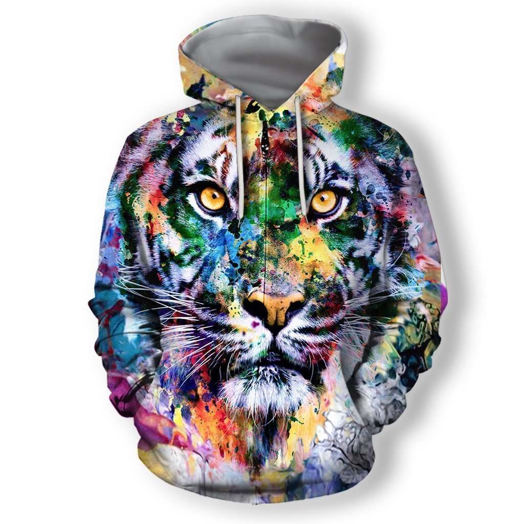 3D All Over Print Tiger Hoodie