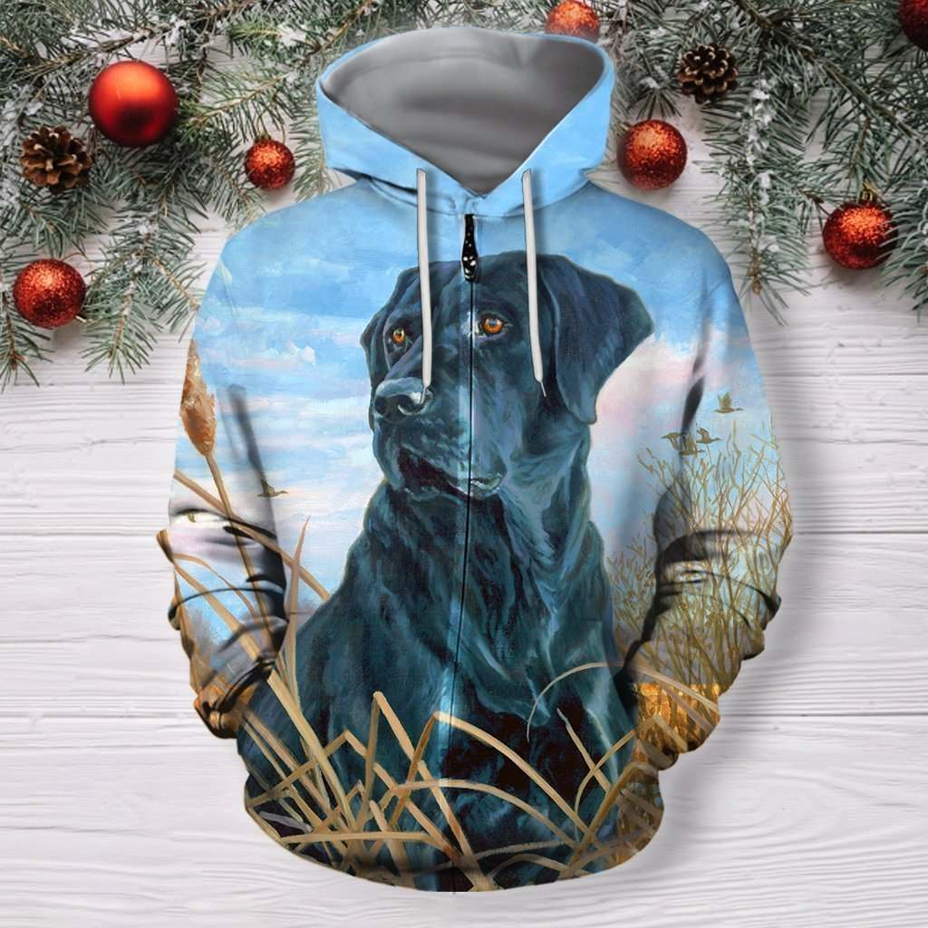 3D All Over Print Black Dog Shirts