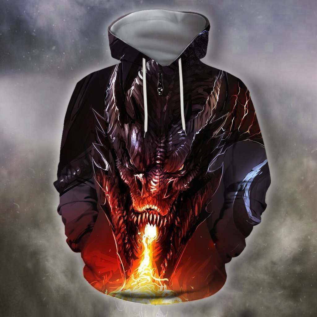 3D All Over Print Dragon With Fire Shirts