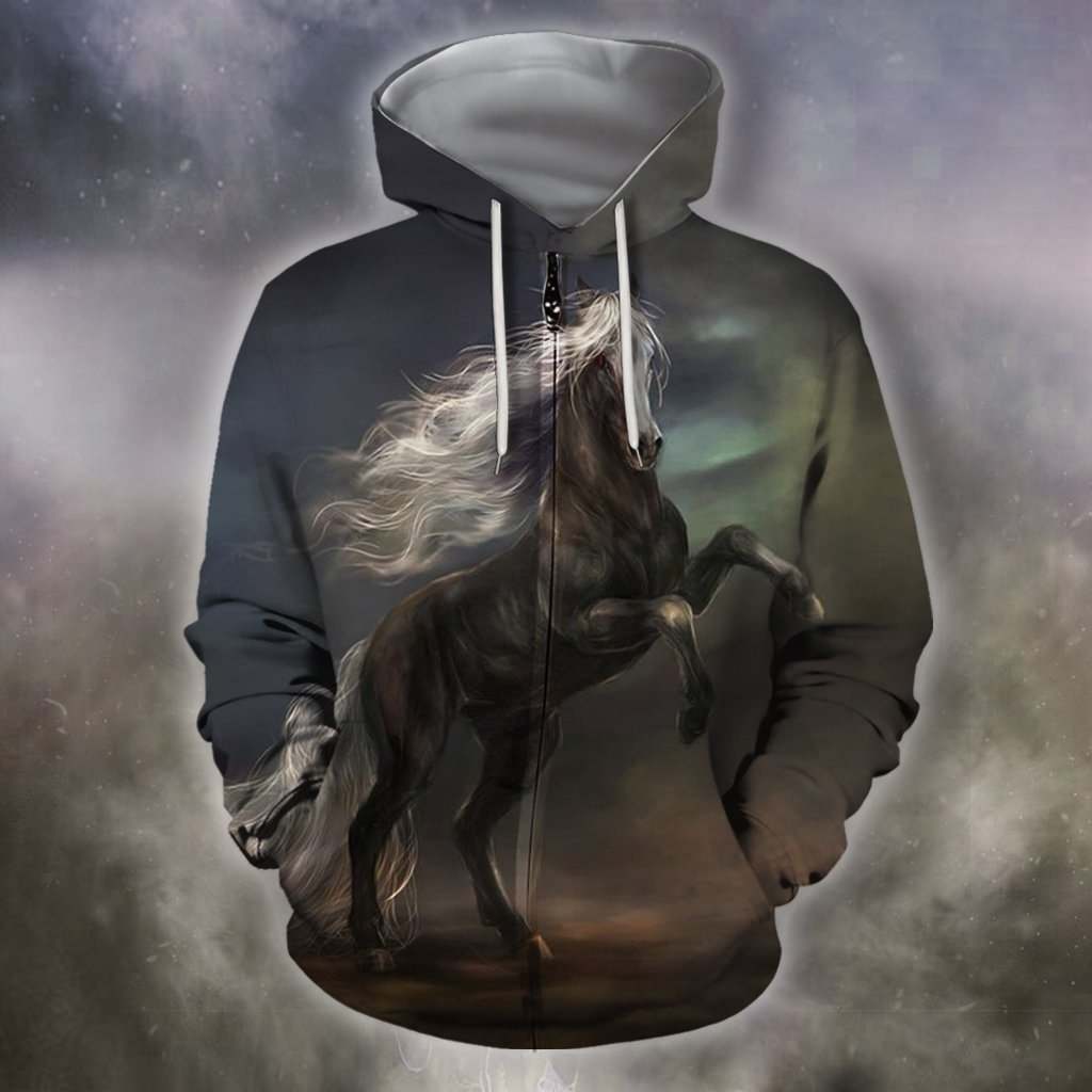 3D All Over Print Black Horse In The Dark Shirts