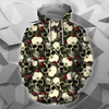 3D All Over Print Black Roses And Skulls Shirts
