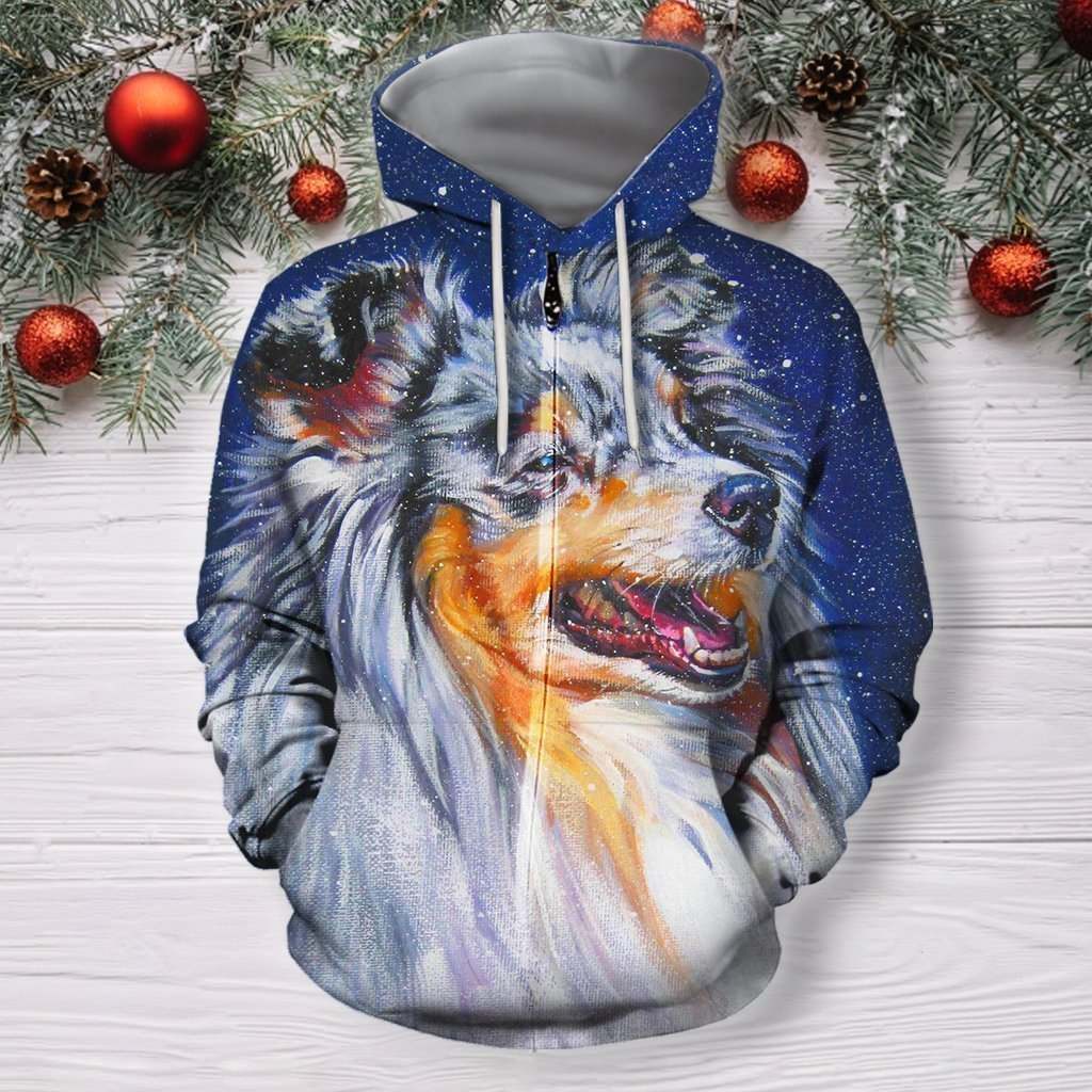 3D All Over Print Shelties Blue Merle Dog Hoodie